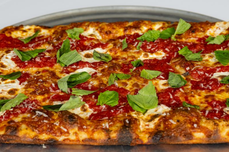 margherita pizza with sourdough crust